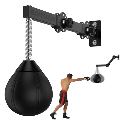 Speed Bag Boxing Punching Bag, Wall Mount Height Adjustable & Fold Speed Bags for Boxing, Wall Bracket Boxing Reflex Ball, Boxing Bag as Adults Teens and Kids, Fits Home Gym Workout - color: Light black