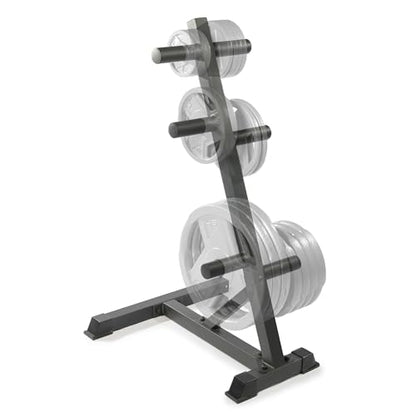 Marcy Olympic Weight Plate Tree for 2-Inch Plates Weight Storage Rack - color: L-Frame - Black