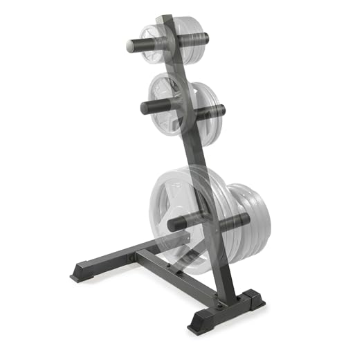 Marcy Olympic Weight Plate Tree for 2-Inch Plates Weight Storage Rack - color: L-Frame - Black