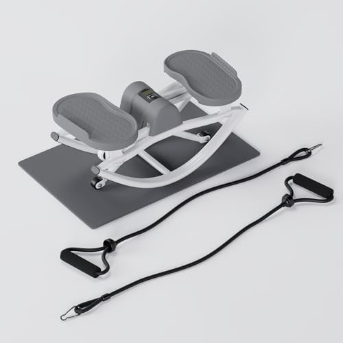 The Rock Stepper - Side to Side Rocking Stepper Machine for Home Workouts - Low Impact Indoor Cardio Leg Glute and Core Training - Quiet Compact Step Rocker Exercise Equipment - color: Gray