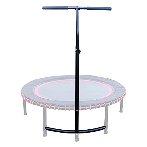 LEAPS & REBOUNDS 40" Adjustable Stability Bar Attachment with 40" Mini Fitness Trampoline and Home Gym Rebounder for Cardio Exercises, Orange