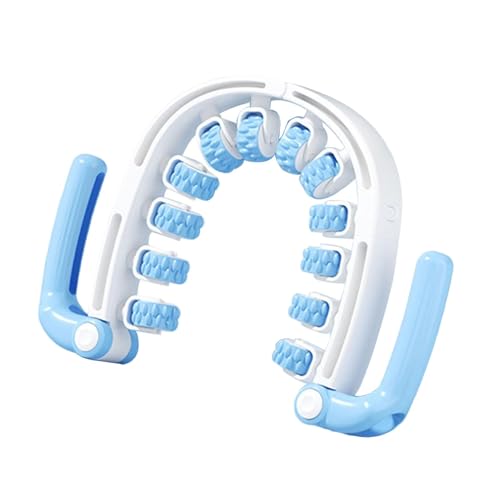 Generic Massage Roller Muscle Relaxation Roller Stick with Detachable 12 Wheel System Sturdy PP Material Adjustable Handheld Tool, Blue