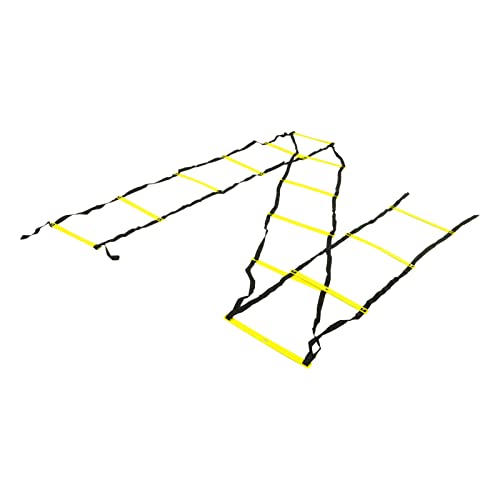 7M 14 Rung Fixed Agility Speed Ladder, Training Ladder for Soccer Football Fitness, Adjustable Length PP Agility Ladder with Non - Slip Design for Athletes and Coaches - color: Yellow