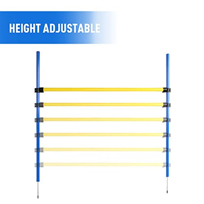 Pet Prime Dog Agility Training Equipment for Dog Obstacle Course Backyard Height Adjustable Jumper Hurdle Bar Portable Dogs Park Exercise Tool - size: Adjustable Dog Jump Hurdle Bar
