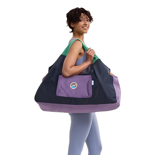 Yoga Bags and Carriers Fits All Your Stuff, Extra Large Yoga Mat Bag Full Zip Yoga Mat Bag with 3 Zipper pockets - color: Black-Multicolor