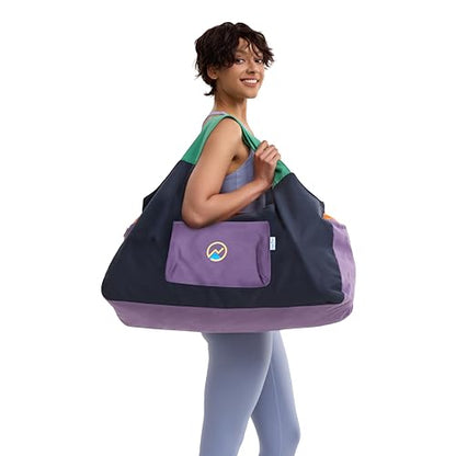 Yoga Bags and Carriers Fits All Your Stuff, Extra Large Yoga Mat Bag Full Zip Yoga Mat Bag with 3 Zipper pockets - color: Black-Multicolor