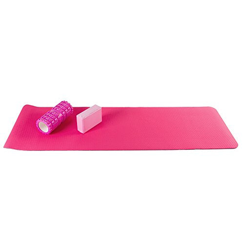 Attraction Design Yoga Mat Non Slip Exercise Mat Extra Thick Workout Mat for Yoga, Eco Friendly Exercise Yoga Mat High Density Fitness Pilates Mat with Carrying Strap, 72"x 24"x 6mm - color: Pink