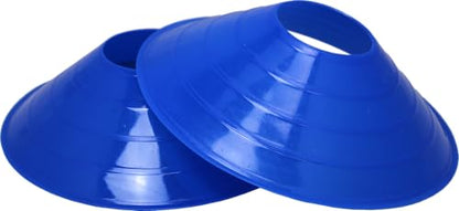 BlueDot Trading High Visibility Disc Cones for Sports, Agility Training, Soccer, Football, Field Cone Markers for Adults or Kids with Holder, Blue, Quantity 30-Pack