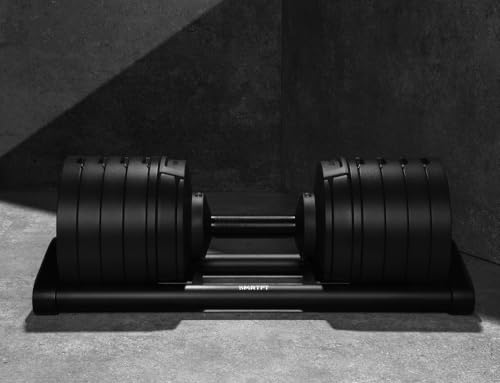 SMRTFT NUOBELL Adjustable Dumbbells 5–100 lb Set | Original NUOBELL | 26 Weights in 1 for Home Gym Strength Training | Steel-Knurled Handle | Space-Saving Dumbbell Set of 2 | 2-Year Warranty - color: Black