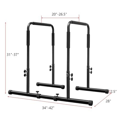 Dip Bar, Heavy Duty Dip Station Adjustable Parallel Bars for Full Body Workout Fitness, Functional Parallettes Bars for Home Gym Strength Training Workout