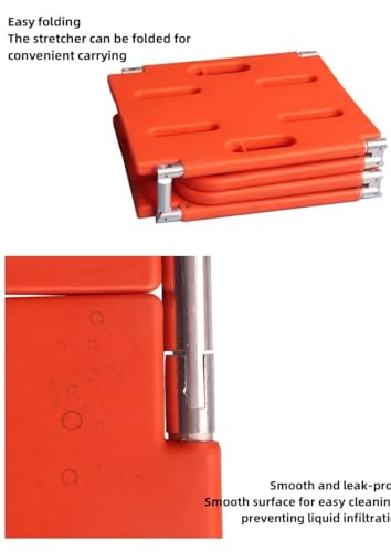 Plastic Folding Stretcher, Four-fold, Two-fold, Water-Floatable Spinal Fixation Board, Spinal Board, Stretcher Bed, Patient Immobilization, Fracture Fixation, First Aid (Four-fold) - color: Four-fold