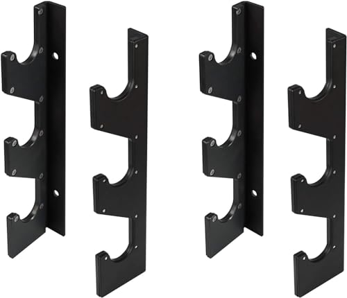 Yes4All Vertical Wall Mounted Olympic Barbell Holder, Barbell Storage Rack, Hanging Barbell Rack for Home Fitness Equipment - color: Black Horizontal Wall Mounted - 2 Pairs