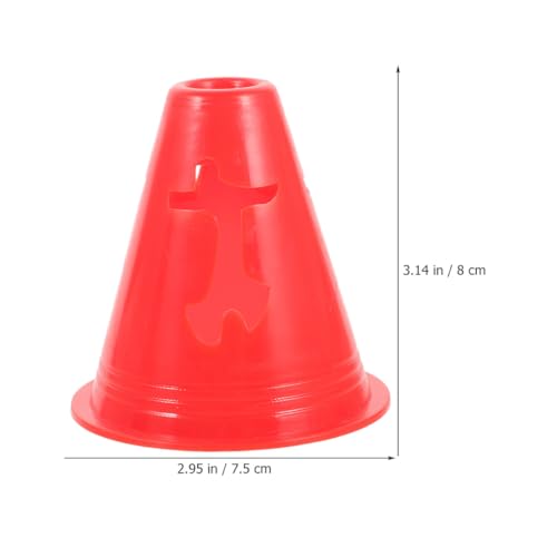 MAGICLULU 20pcs 8cm High Plastic Soccer Cones Football Training Marker Set for Agility and Roller Skating, Red Mini Sports Field Cones for Indoor and Outdoor Use
