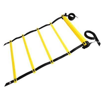 Agility Ladder Footwork Exercise Ladder Speed Training for Sports with Portable Design for Football Basketball Tennis Soccer Fitness Home Gym - size: 5 Meters 10 Rung