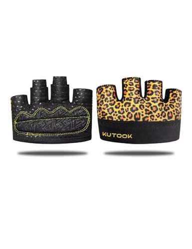 KUTOOK Weight Lifting Workout Gloves for Men/Women, 3mm XRD Padding Grip Gym Gloves, Breathable Partial Gloves for Calluses, Weightlifting Gloves for Exercise, Kettlebell, Pull-Ups, Cross Training - color: Yellow, size: Large