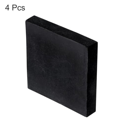 uxcell 4pcs Rubber Anti-Vibration Pads Hard Pad, 50mm Square Vibration Isolation Mats, 10mm Thickness Non-Slip Rubber Blocks, Anti-Skid Anti Noise for HVAC, Compressor, Air Conditioner
