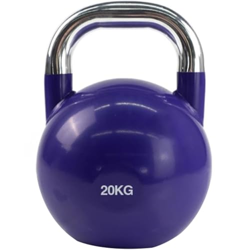 Kettle Bells Weight Men's Strength Training Competitive Kettlebell, Home Fitness Steel Dumbbell, Anti-Rolling Flat Bottom Design, Abdominal/arm Muscles(Purple-20kg)