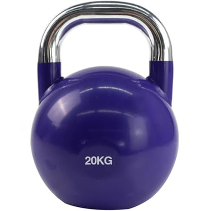 Kettle Bells Weight Men's Strength Training Competitive Kettlebell, Home Fitness Steel Dumbbell, Anti-Rolling Flat Bottom Design, Abdominal/arm Muscles(Purple-20kg)