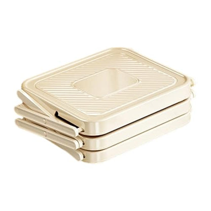 Multi-layer Preparation Tray – 3 Levels Foldable Space-Saving Food Stand | for Cooking Fondue and Barbecue Cooking Utensils Ingredients Sauces Dishes and Countertop