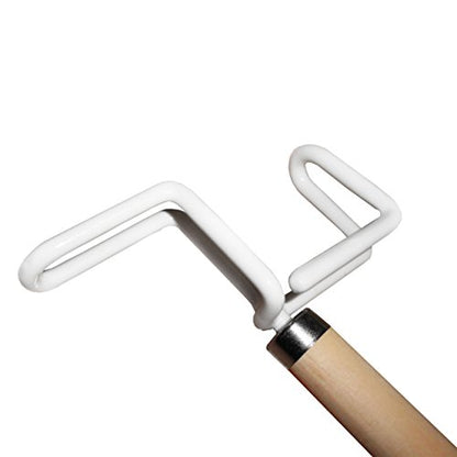 Rehabilitation Advantage 27-Inch Dressing Stick – Lightweight Wooden Dressing Aid with C-Hook & Vinyl-Coated Push/Pull Hook – Dressing Tool for Limited Mobility, Elderly, Disabled, or Post-Surgery