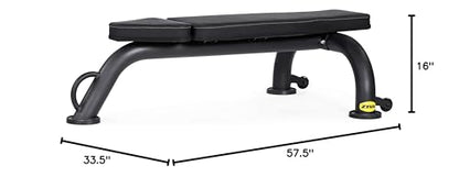 ZIVA Performance Flat Weight Utility Bench for Strength Training, Abdominal Workout – 600 lbs Capacity, 89mm Steel Tubing, High Density PU Foam Padding, Compact Design (Dim. 41x85x146 cm., 19kg)