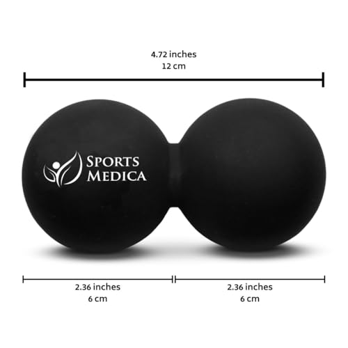 Peanut Massage Ball - Double Lacrosse and Peanut Ball Therapy | Trigger Point Deep Tissue Exercise | Back Muscle Foam Roller for Myofascial Release | Suboccipital Spine Device - Pressure Point - color: Black Peanut Ball