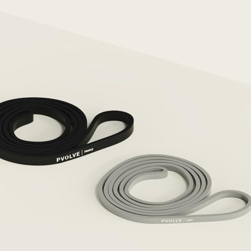 Pvolve Body Band Set – Light & Heavy Resistance Bands with Carrying Case, Adds Up to 35 lbs Load, Full-Body Strength & Tone