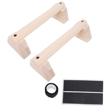 2PCS Wood Push Up Bars with Non Slip Base Pad Exercise Home Workout Equipment Wooden Parallettes Handle Stands Grip for Men Strength Training, Planks Calisthenics - size: 25cm
