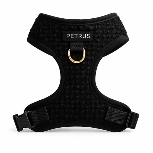 Premium No-Pull Dog Harness Soft Neoprene & Breathable Mesh Vest with Front & Back Clip D-Rings Adjustable Lightweight Walking Harness for Puppies, Small & Medium Dogs (Black Boucle, M) - color: Black Boucle, size: M: Neck=15.4-20.1''/Chest=18.1-24.4''