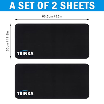 2PCS Exercise Bike Mat for Carpet & Hardwood Floors, Non-Slip Workout Mat for Bike Trainer Compatible with Stationary Spin Bike, Concept 2 Rowing Machine