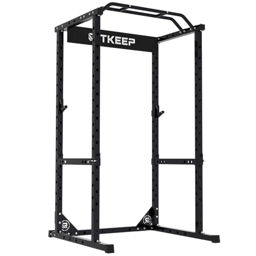 RitKeep RMAX 2250 Power Rack, 1200 lb Capacity Multi-Function Squat Rack and Weight Cage for Strength Training with Pull-Up Bar, Safety Bars, J-Hooks for Home Gym and Garage Gym