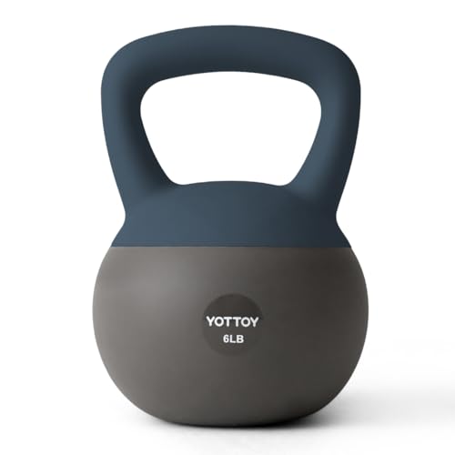 YOTTOY Soft Kettlebell, Set for Strength Training Kettlebells & Home Workouts, Soft-Sided Cushioned Base, Wide-Handle - Ideal for Men, Women, & Beginners - color: 6LB-Blue