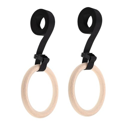 Mikikit Gymnastics Wooden Training with Adjustable Buckle and Straps for Home Gym Strength Training Versatile Calisthenics Equipment for Indoor Workouts
