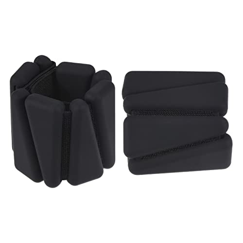 PATIKIL Ankle Weights for Women, 2Lbs Total (1Lb Each) Adjustable Wrist Weights with Removable Weights Arm Weights for Women & Men Yoga Training Walking Jogging Aerobics - color: Black