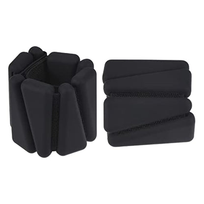PATIKIL Ankle Weights for Women, 2Lbs Total (1Lb Each) Adjustable Wrist Weights with Removable Weights Arm Weights for Women & Men Yoga Training Walking Jogging Aerobics - color: Black