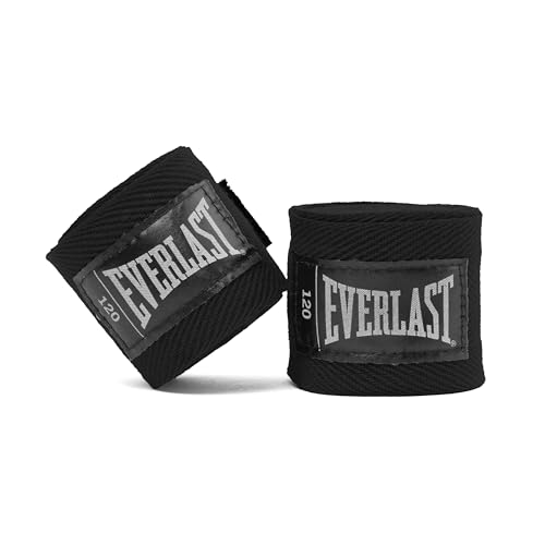 Everlast Core Handwraps 120in – Boxing Hand Wraps for Gloves, Wrist & Knuckle Support - color: Black
