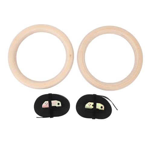Home Gym Rings Wooden Gymnastics Rings Birch Pull Up Strength Training Bodyweight Fitness Workout Gym Rings for Outdoor