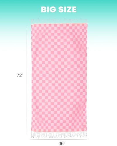 Travel Vacation Essentials Turkish Beach Towel Bath Towels Quick Dry Sand Free Oversized Bath Pool Swim Extra Large XL Blanket Adult Travel Cruise Accessories Must Haves Clearance Stuff Necessities - color: 1pcs Pink