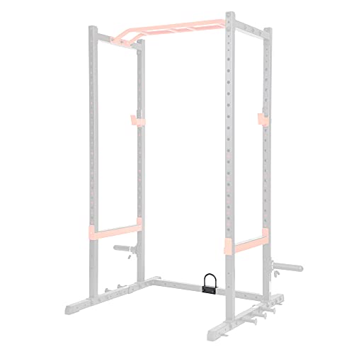 Sunny Health & Fitness Power Cage Squat Rack Upgrade Attachments, Dip Bar, Plate Bar Holder, Belt Squat, J Hook, Lat, Adapter, U Ring, Pull Up Bar, Landmine, Captain's Chair, Tricep Rope For Home Gym - style: U-Ring