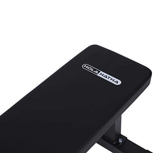 Steel Frame 600 Lbs Capacity Foam Padded Flat Weight Fitness Equipment Home Gym Freeweight Barbell Bench for Strength Full Body Exercise