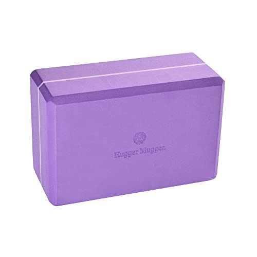 Hugger Mugger 4 in. Foam Yoga Block - Strong and Stable, Beveled Edges for Comfort, Most Favored Block Size, Helps with Alignment and Support in Many Poses