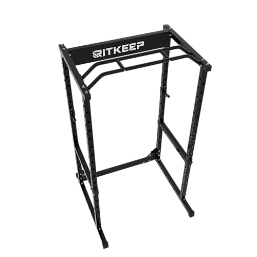 RitKeep RMAX 2250 Power Rack, 1200 lb Capacity Multi-Function Squat Rack and Weight Cage for Strength Training with Pull-Up Bar, Safety Bars, J-Hooks for Home Gym and Garage Gym