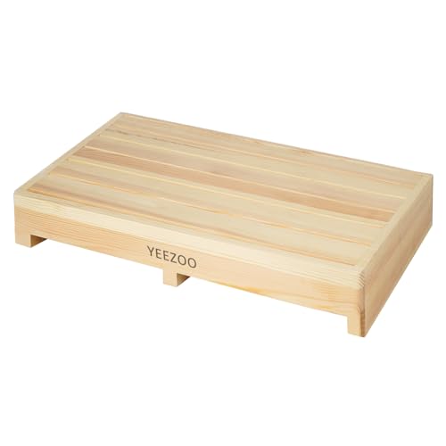 Wooden one Step Stool- Solid Pine Wood Step Riser with Non-Slip Pads, Wood Step Stool for Elderly Adults, high Bed, Bathroom, Kitchen (31.5" L*15.7" W*3.9" H, Natural, 400LBs Capacity) - color: Natural, size: 31.5IN
