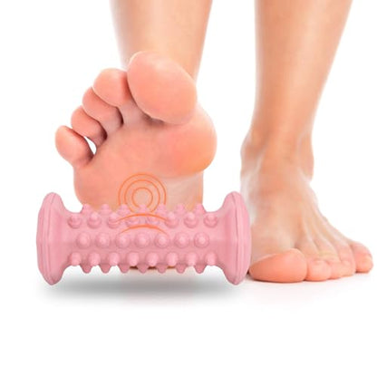 Pink Foot Massager Roller for Plantar Fasciitis, Arch Heel Pain Relief - color: Pink