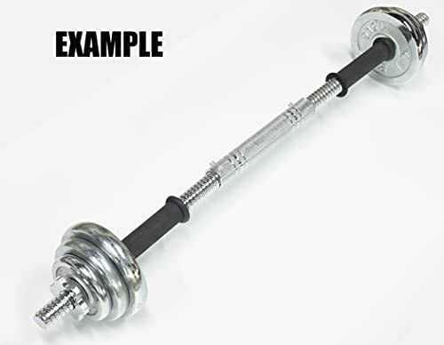 Threaded Dumbbell black Durable Rubber Handles/Adjustable Dumbbell Bar Handles 32/35/40cm(12.6/14.2/15.7Inch) - Fit 1 inch Standard Weight Plate Weightlifting Accessories - Sold in Pair