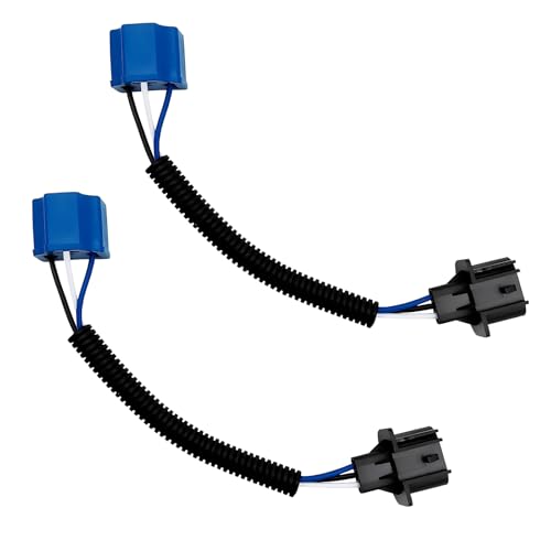 2 PCS H13 to H4 Bulb Adapter, Waterproof Male and Female Plug Conversion Wiring Harness, Plug and Play Heat-resistant Connector, Universal for Cars Bulb Modification Accessory (Black)