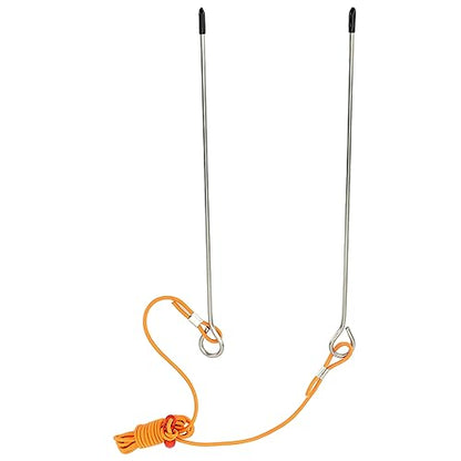 Golf Alignment Stick Swing Trainer Aid, Golf Training Equipment with Adjustable 2.5M - 5M Elastic String, Metal Posture Corrector for Putting and Full Swing Practice