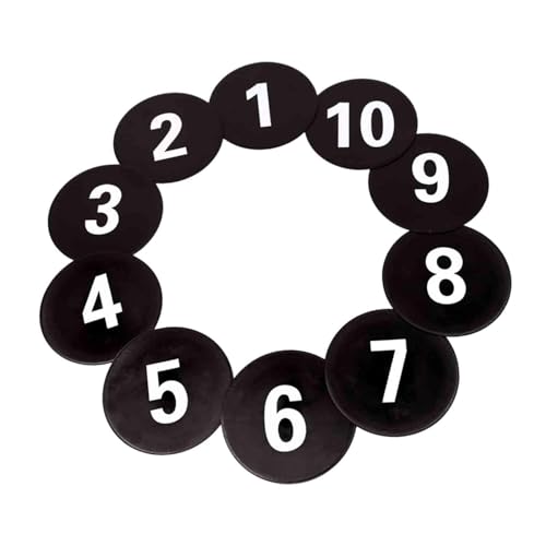 10x Numbered Floor Spot Markers Training Mark Pad Shock Absorbing Anti Slip Flat Disc Markers Landmark Mat for Kids Drills