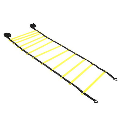 Football Training Ladder Disc Parachute Set 6m 12 Knots - Agility Equipment for Soccer Basketball Speed Training with Cones Resistance Chute
