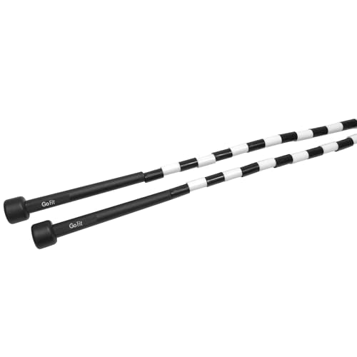 Adjustable, Segmented, Beaded Jump Rope- GoFit Jumping Rope for Adults and Children,Black,GF-BR